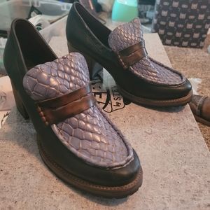 Blue freebird loafers